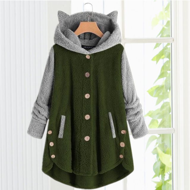 Cat Ear Hoodie - Cozy Cotton & Cashmere Blend for Winter Comfort