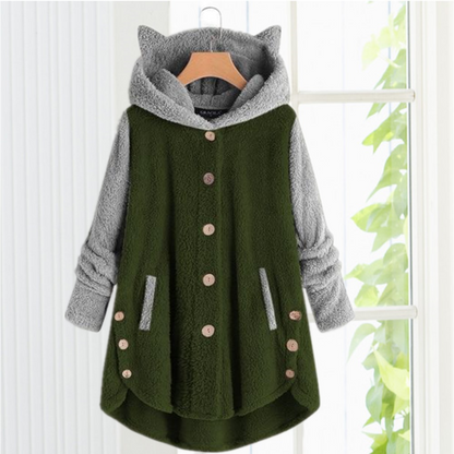 Cat Ear Hoodie - Cozy Cotton & Cashmere Blend for Winter Comfort