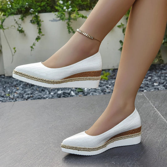 Catalina Skye Heels - Stylish Vegan Leather Wedge with All-Day Comfort