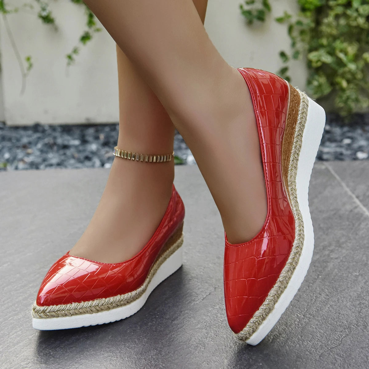 Catalina Skye Heels - Stylish Vegan Leather Wedge with All-Day Comfort