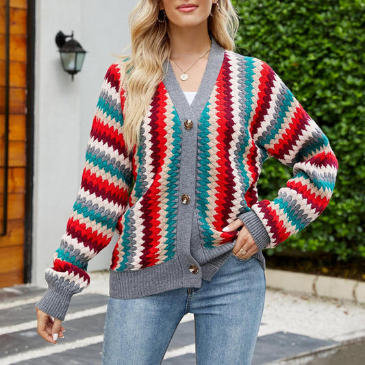 Colorful Knit Cardigan - Cozy, Stylish Outerwear for All Seasons