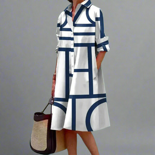 Cosima Long Sleeve Satin Midi Dress - Effortless Elegance for Women