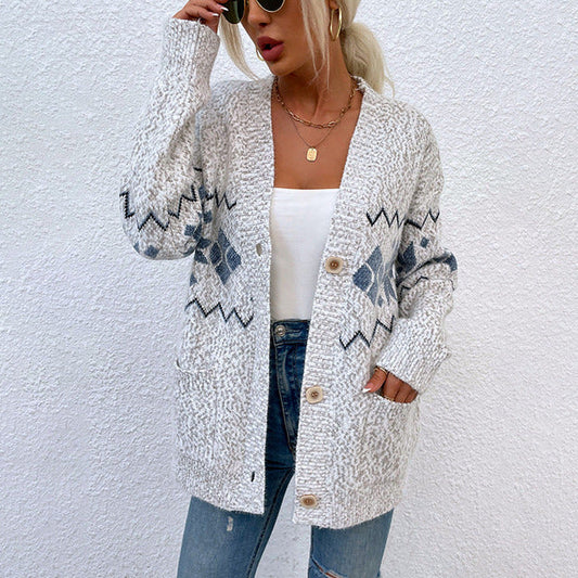 Cozy Black Cardigan - Warm Long Knitwear for Women with Pockets