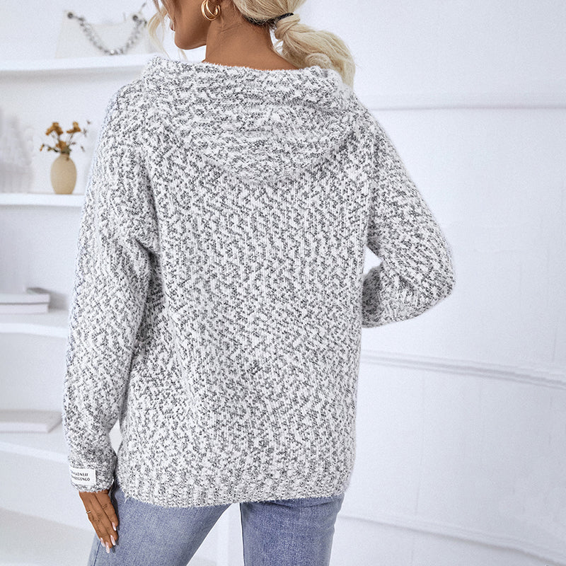 Cozy Hooded Cardigan - Soft Cotton-Acrylic Blend for All Seasons