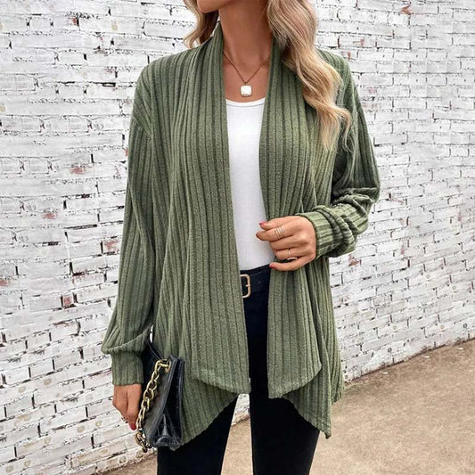 Cozy Long Cardigan - Soft Cotton-Acrylic Blend for All Seasons