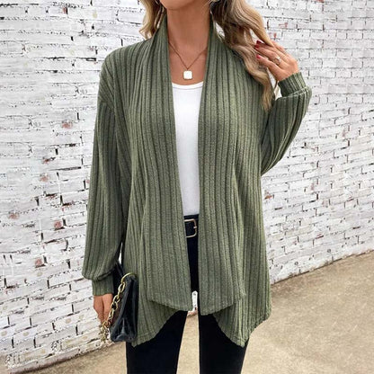 Cozy Long Cardigan - Soft Cotton-Acrylic Blend for All Seasons