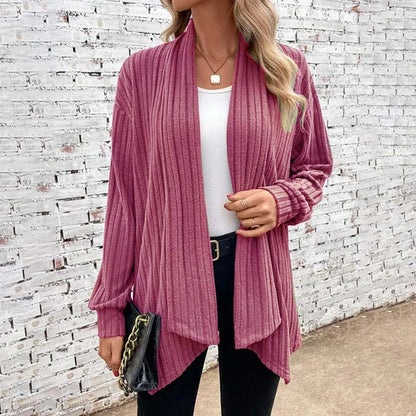 Cozy Long Cardigan - Soft Cotton-Acrylic Blend for All Seasons