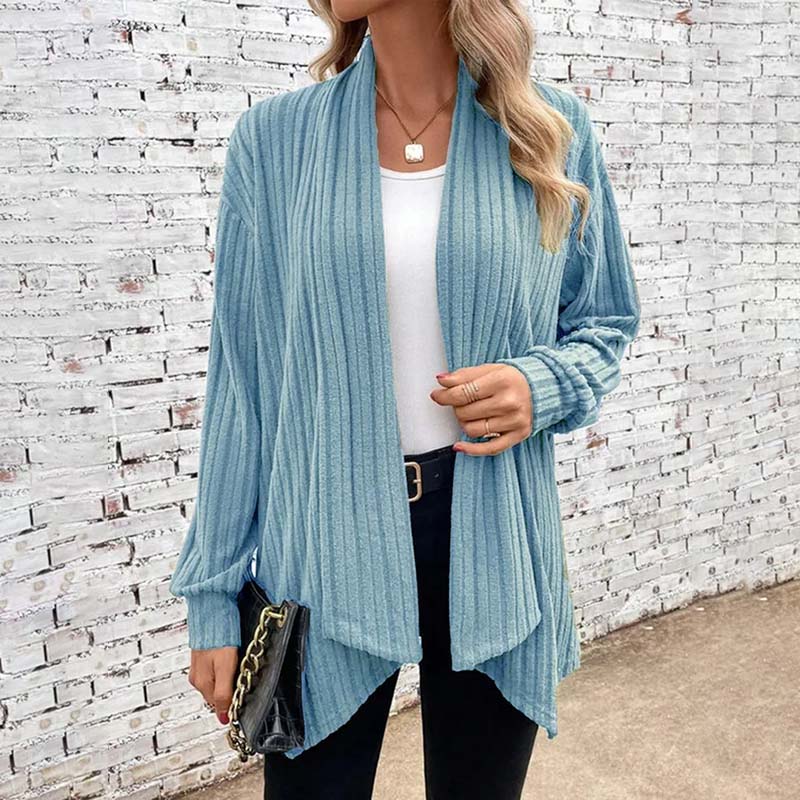 Cozy Long Cardigan - Soft Cotton-Acrylic Blend for All Seasons