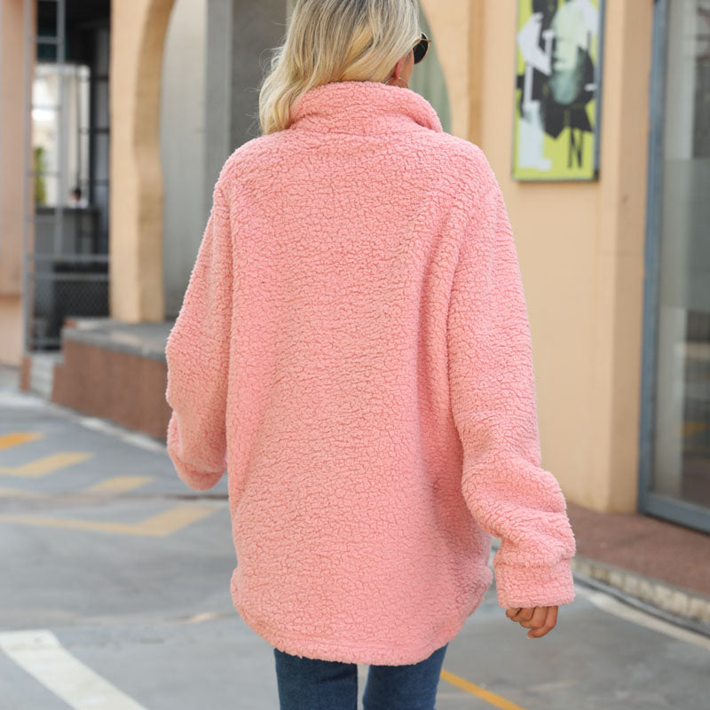 Cozy Plush Jacket - Warm Cotton-Polyester Blend for All Seasons