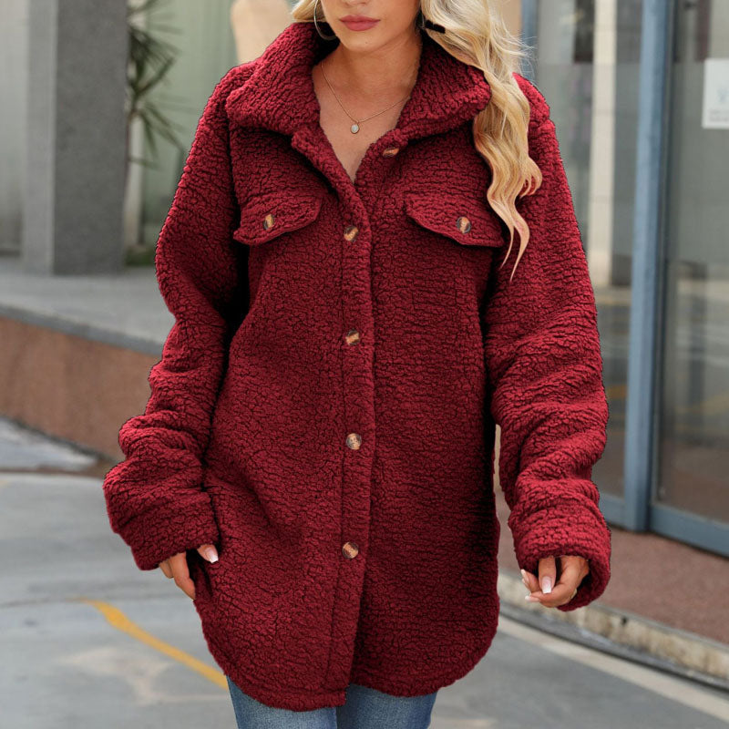 Cozy Plush Jacket - Warm Cotton-Polyester Blend for All Seasons