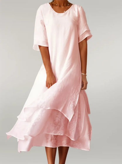 Dahlia Dress - Elegant Short Sleeve Summer Dress for All Occasions
