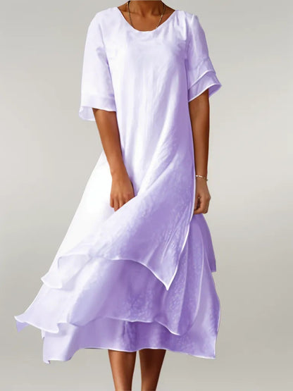 Dahlia Dress - Elegant Short Sleeve Summer Dress for All Occasions