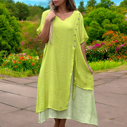 Comfortable summer dress with V-neck