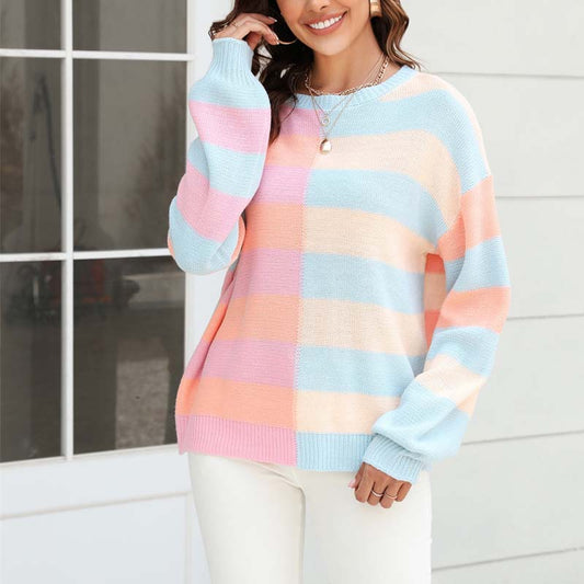 Stylish and Casual Striped Knit Jumper
