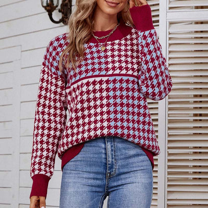 Casual Geometric Knit Pullover | Stylish Comfort for Everyday Wear