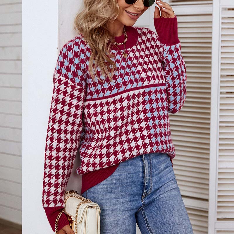 Casual Geometric Knit Pullover | Stylish Comfort for Everyday Wear