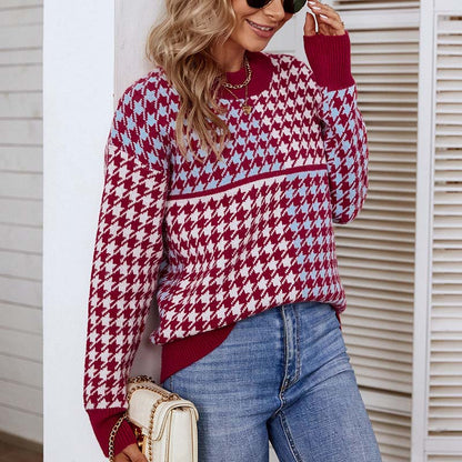 Casual Geometric Knit Pullover | Stylish Comfort for Everyday Wear