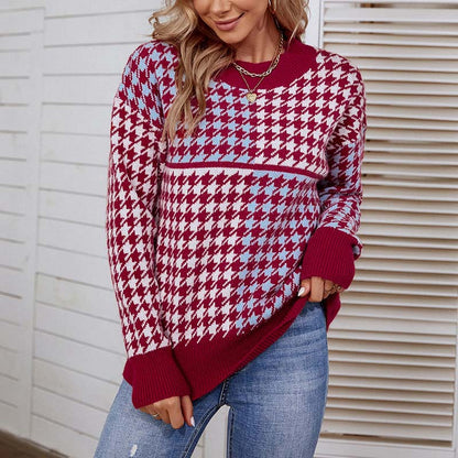Casual Geometric Knit Pullover | Stylish Comfort for Everyday Wear