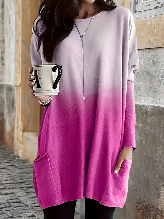 Ella Women's T-Shirt - Stylish Gradient Print & All-Day Comfort