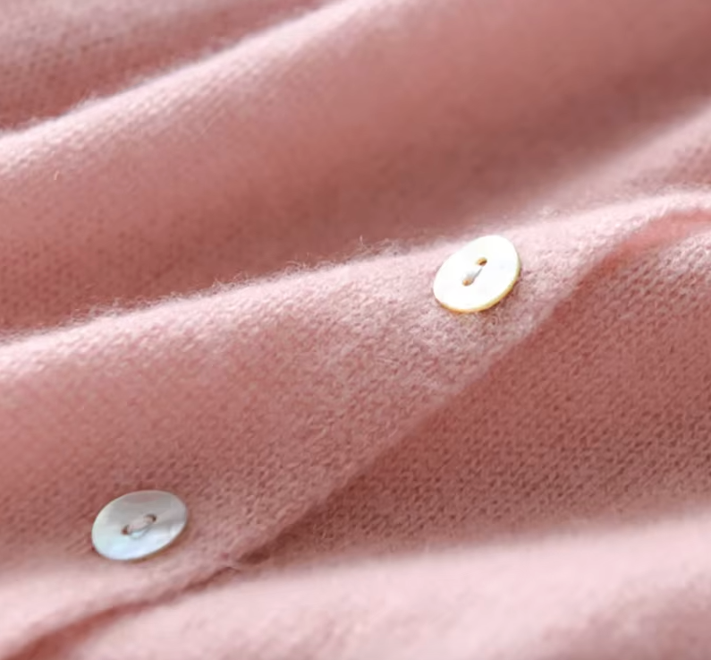 Cozy Long Cardigan - Soft Knit Fabric with Asymmetric Button Design