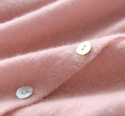Cozy Long Cardigan - Soft Knit Fabric with Asymmetric Button Design