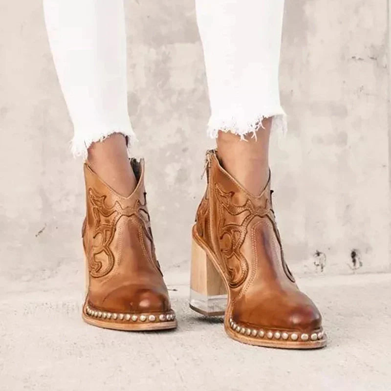 Sue™ | Stylish Black Knee High Leather Boots