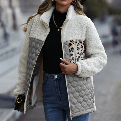 Warm Patchwork Plush Coat - Stylish Winter Coats for Women