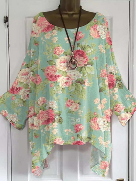 Women's Floral Top - Comfortable Blouse for Casual Elegance