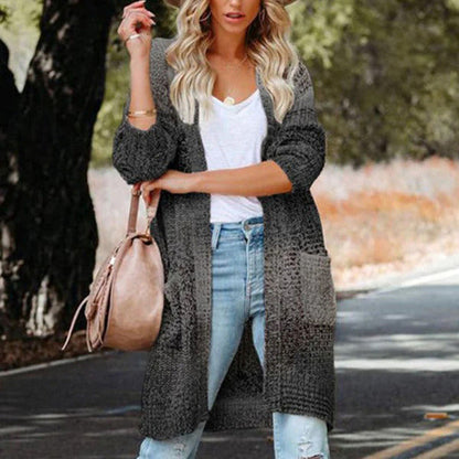 Women's Long Cardigan - Cozy Gradient Knit for All Seasons
