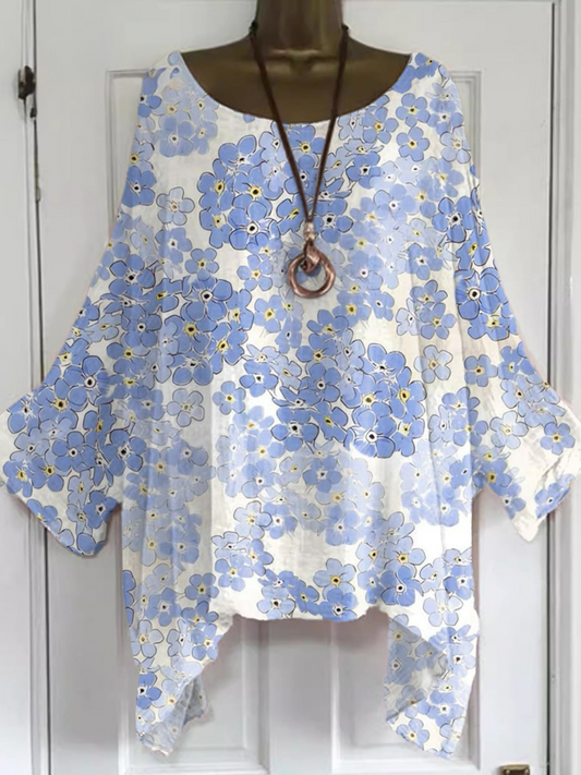 Women's Top - Elegant Floral Print with Pockets for Casual Style