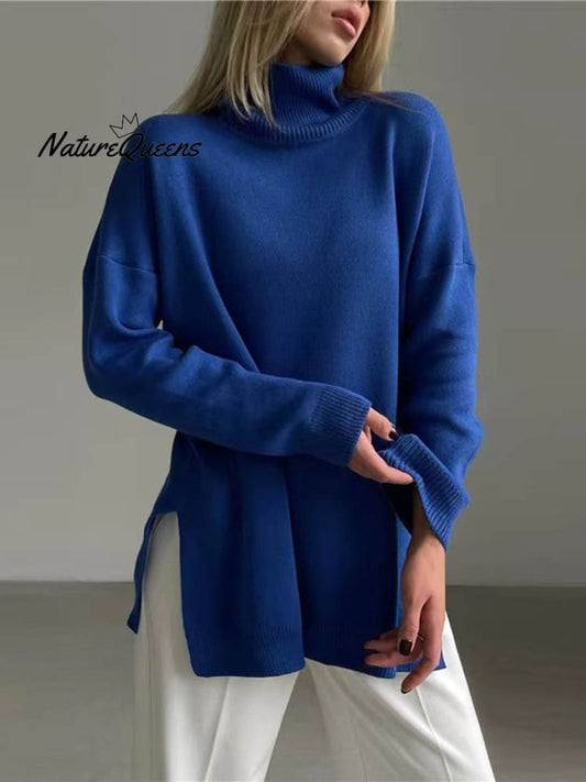 Women's Turtleneck Sweater - Cozy Knitwear for Stylish Autumn Looks
