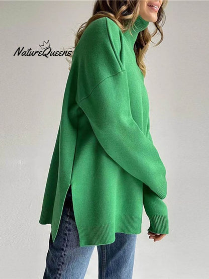 Women's Turtleneck Sweater - Cozy Knitwear for Stylish Autumn Looks