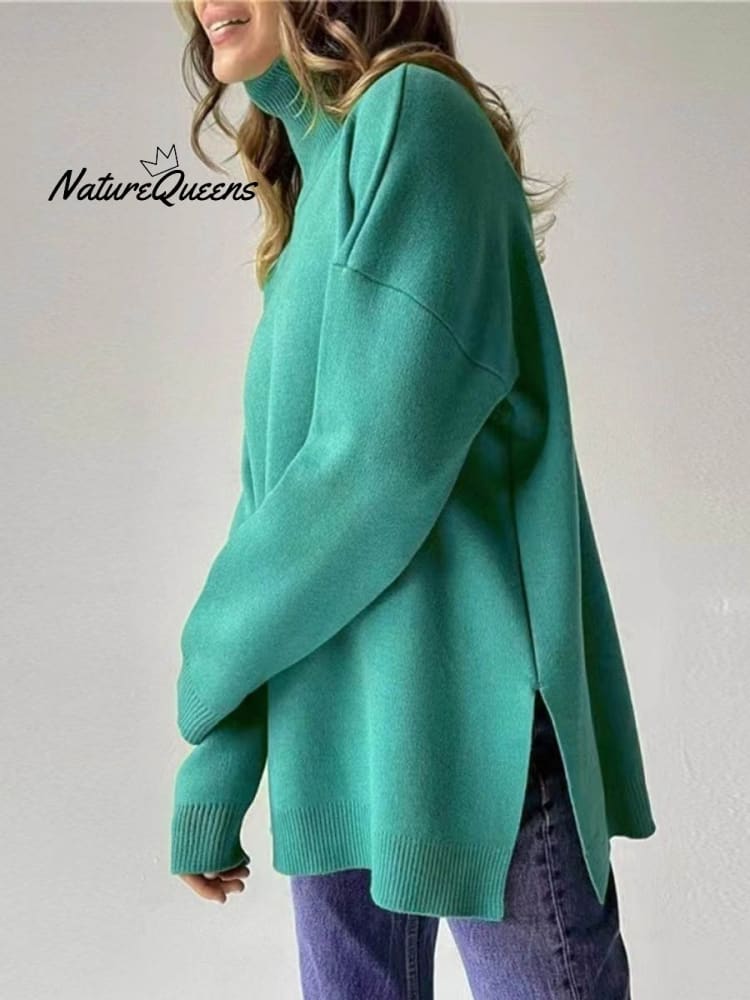 Women's Turtleneck Sweater - Cozy Knitwear for Stylish Autumn Looks