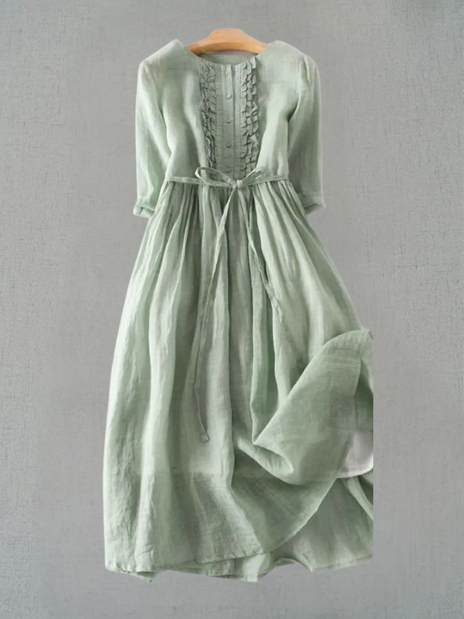 Women's Vintage-Inspired Dress - Comfortable Summer Style & Versatility