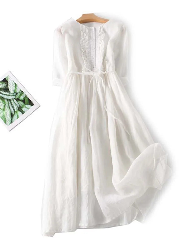 Women's Vintage-Inspired Dress - Comfortable Summer Style & Versatility