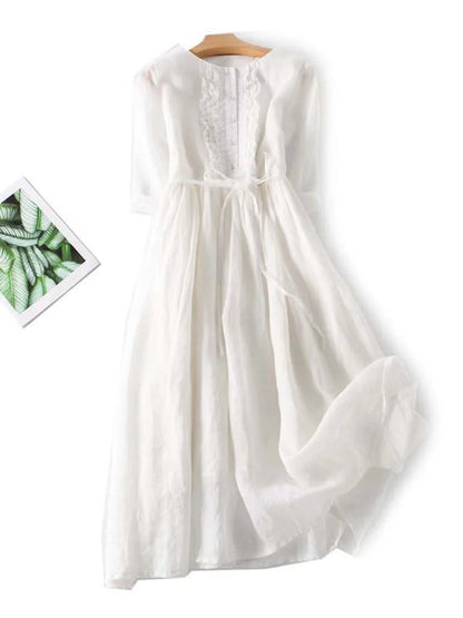 Women's Vintage-Inspired Dress - Comfortable Summer Style & Versatility