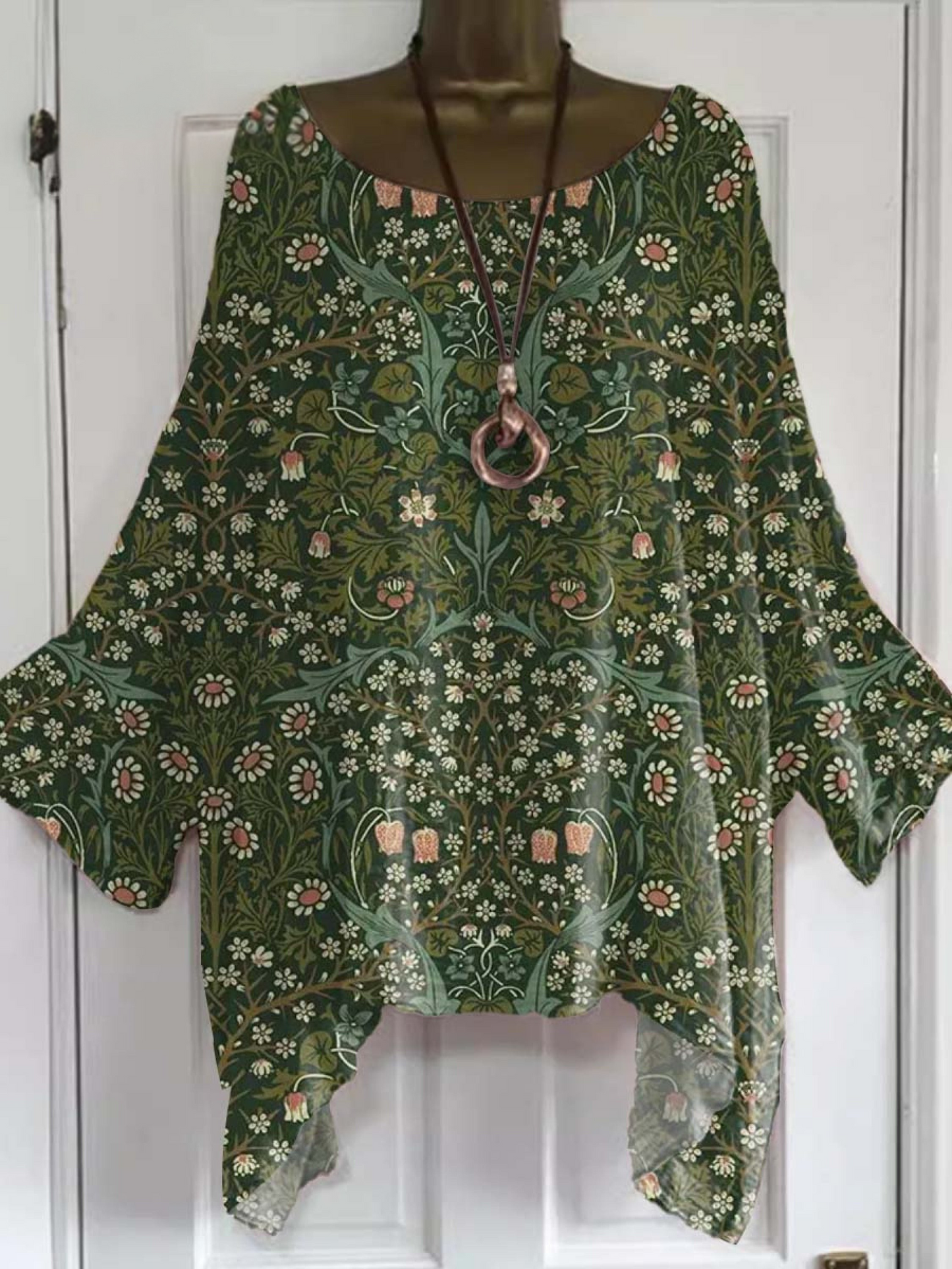 Women's Vintage Floral Top - Stylish Cotton & Linen Blouse for Women