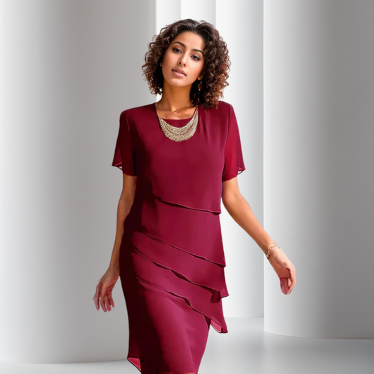 Womens Dress - Elegant Chiffon Summer Wedding Guest & Cocktail Style