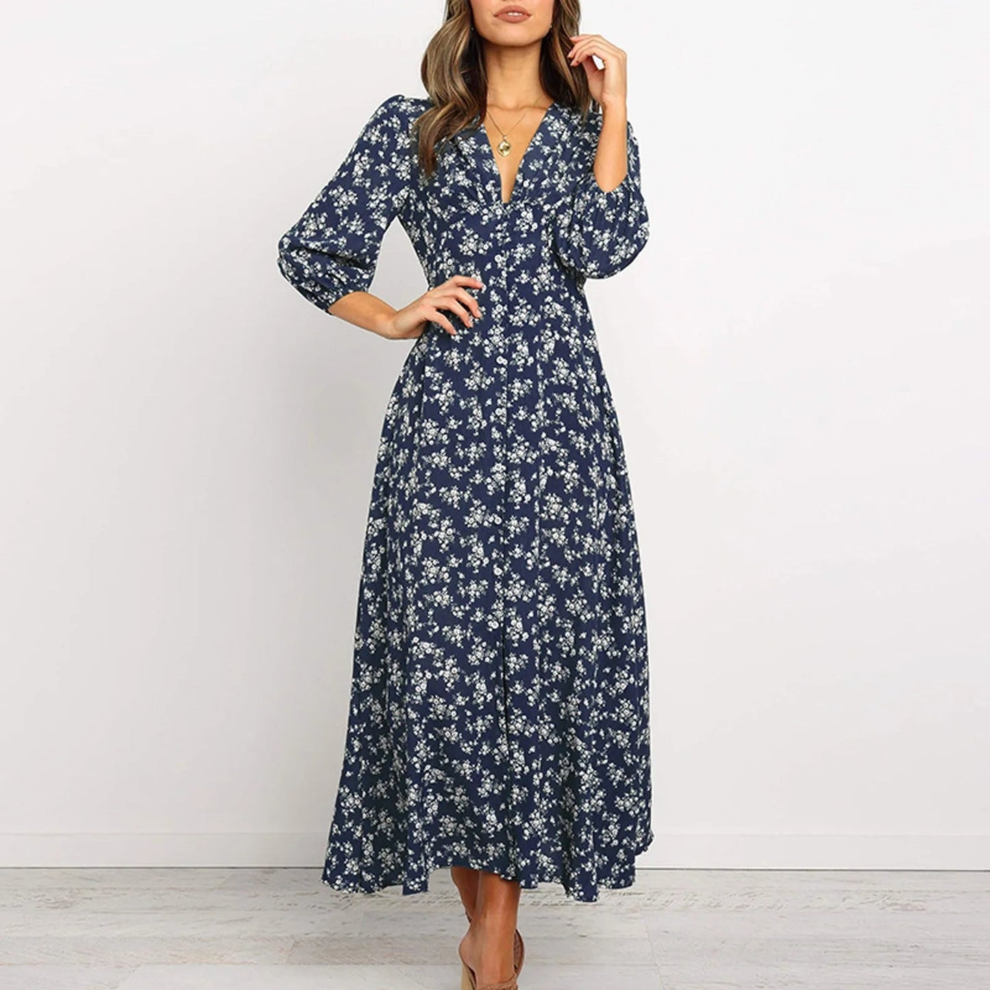 Womens Dress - Elegant Floral Maxi for Wedding Guests & Summer Events