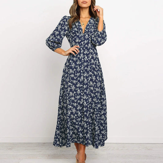 Womens Dress - Elegant Floral Maxi for Wedding Guests & Summer Events