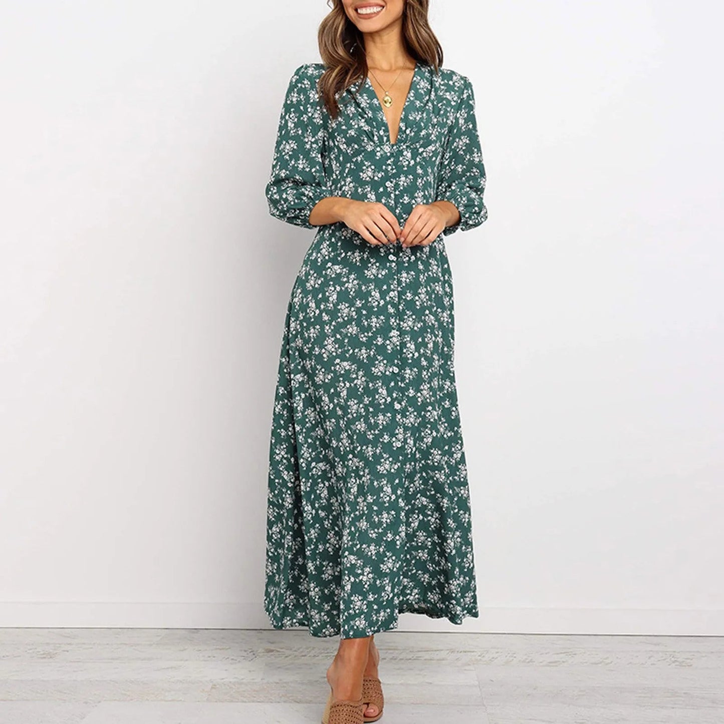 Womens Dress - Elegant Floral Maxi for Wedding Guests & Summer Events