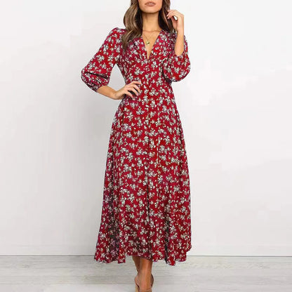 Womens Dress - Elegant Floral Maxi for Wedding Guests & Summer Events