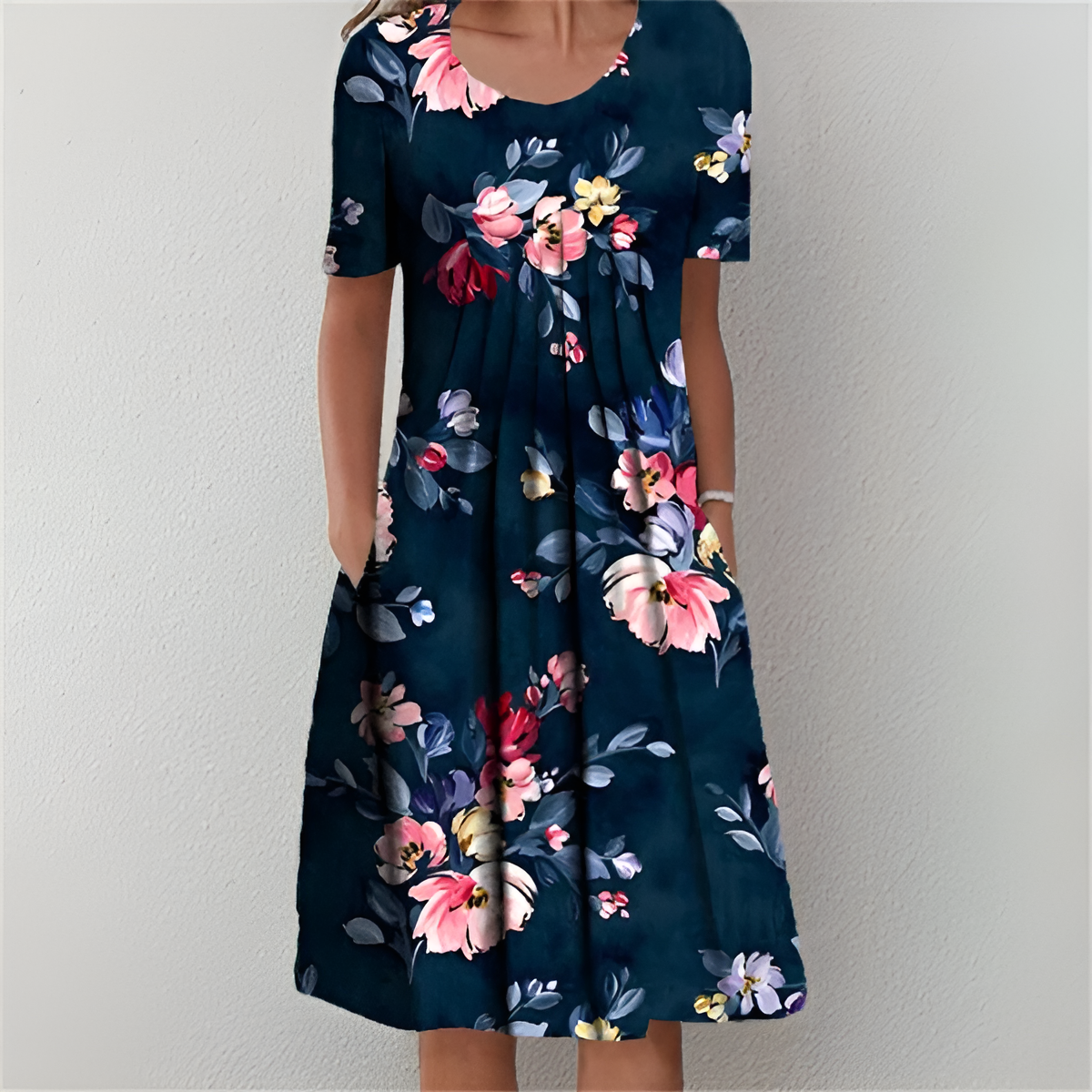 Womens Dress - Floral Design With Effortless Elegance & Comfort