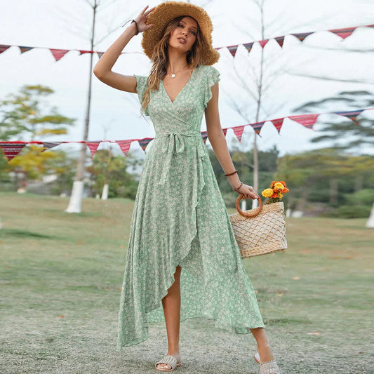 Womens Floral Sleeveless Dress - Elegant Summer Wedding Guest Style