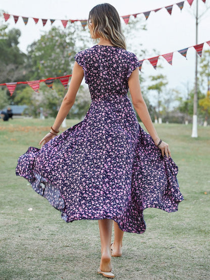 Womens Floral Sleeveless Dress - Elegant Summer Wedding Guest Style