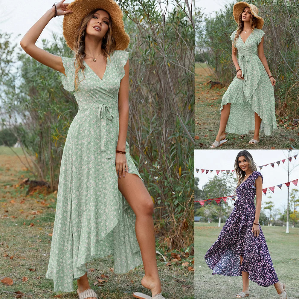 Womens Floral Sleeveless Dress - Elegant Summer Wedding Guest Style