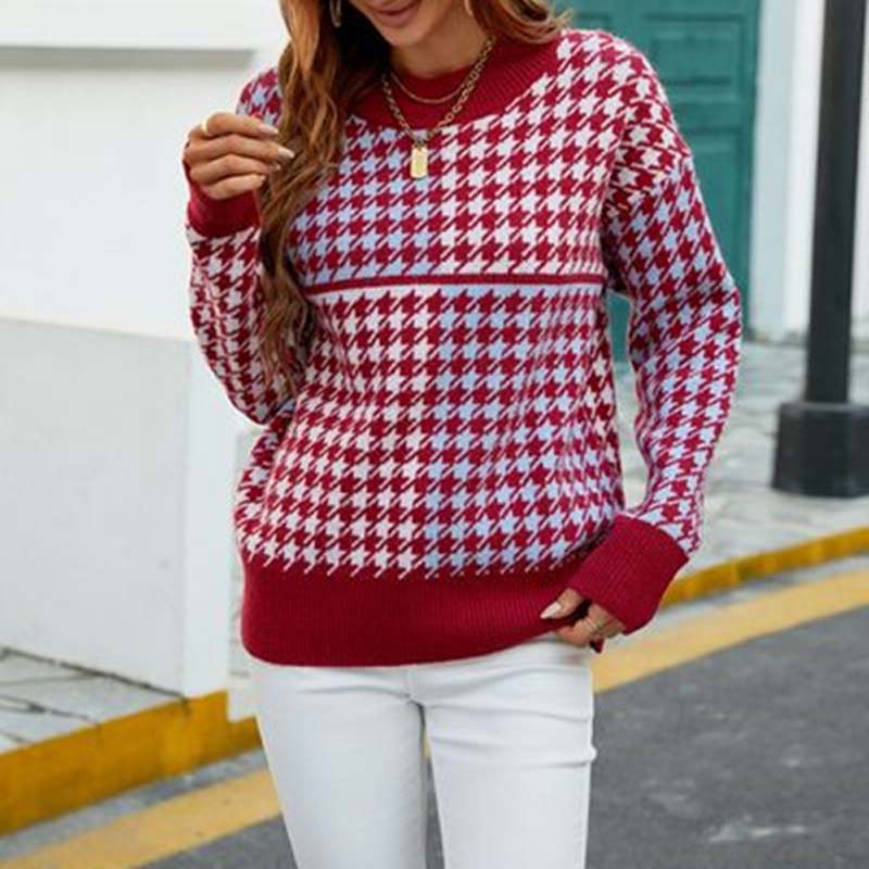 Casual Geometric Knit Pullover | Stylish Comfort for Everyday Wear