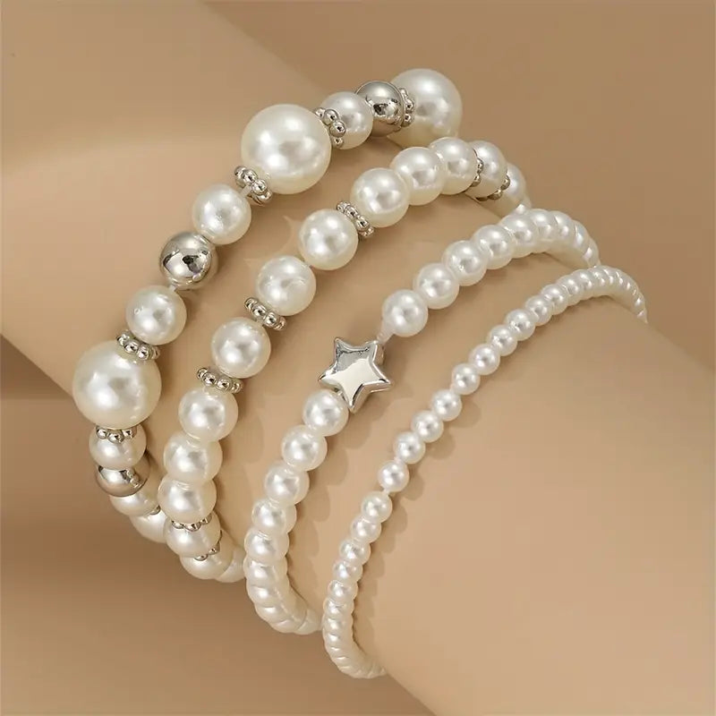 4 Piece Love Pearl Bracelet | Together against breast cancer