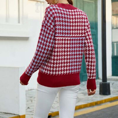 Casual Geometric Knit Pullover | Stylish Comfort for Everyday Wear