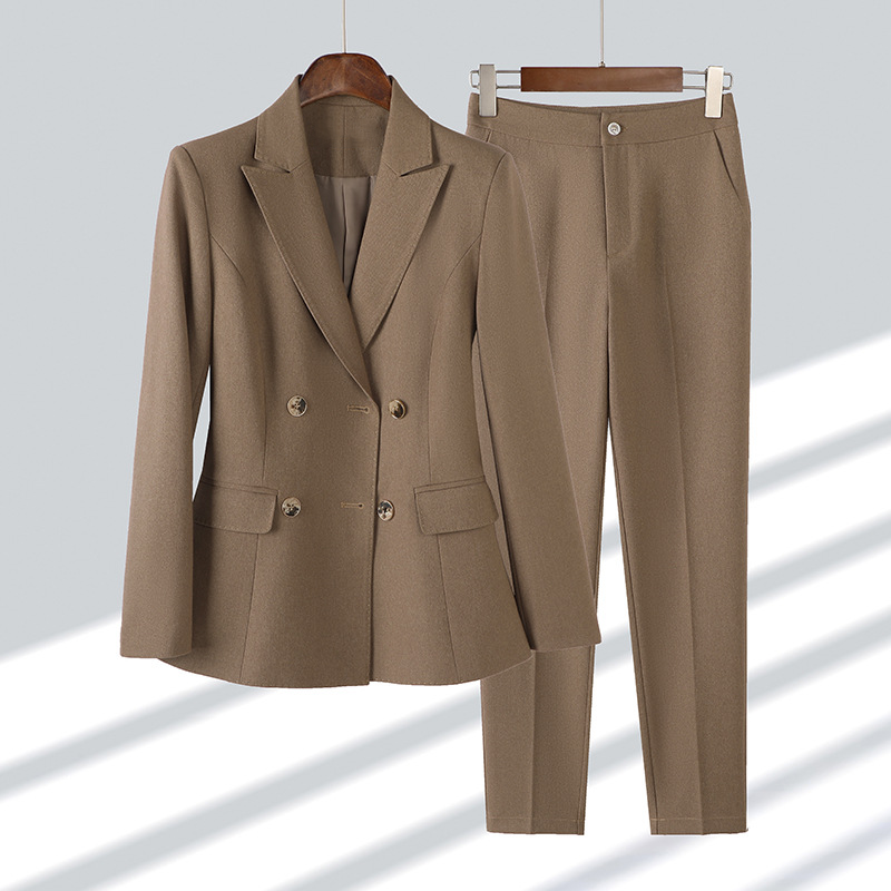 Women's Black Blazer - Elegant Double-Breasted Tailored Fit